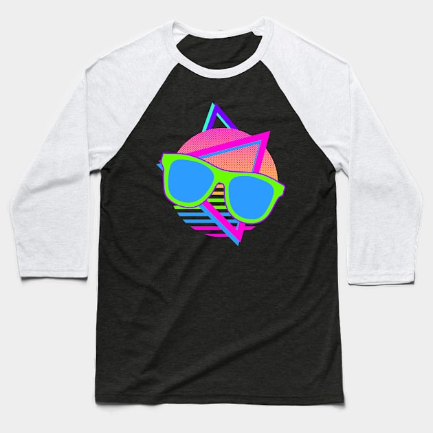 80s Synthwave Shirt | Sunglasses Geometric Gift Baseball T-Shirt by Gawkclothing